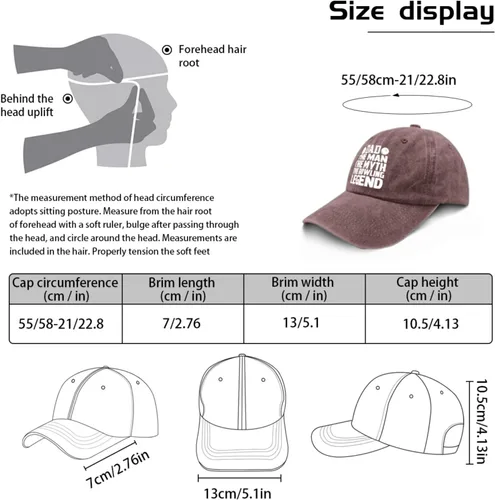 Vista 3 de BZZSCNW Dad The Mans The Myth The Myth The Bowling Legend - Sombrero para hombre, pigmento negro, regalos para mujeres, sombreros para correr