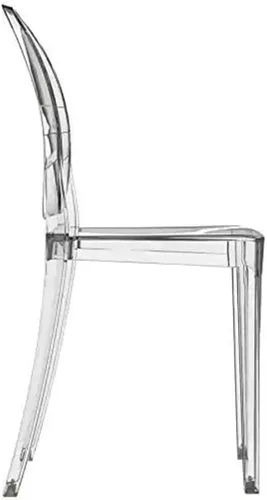 Vista 7 de 2xhome Juego de 4 sillas auxiliares apilables de mediados de siglo, modernas, transparentes, fantasma, comedor, Victoria cristal transparente