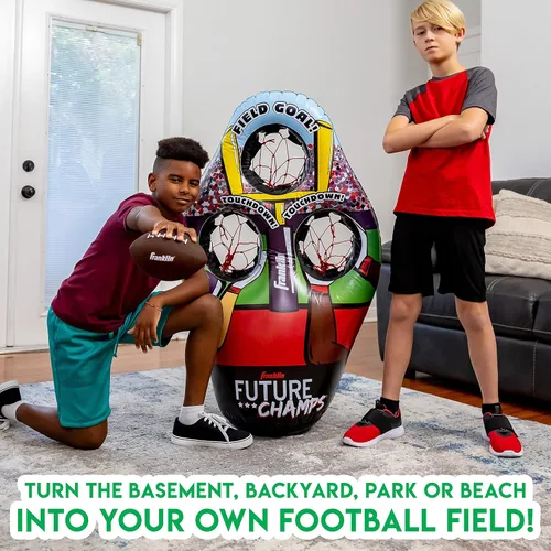Vista 10 de Franklin Sports Juego de lanzamiento de objetivos de fútbol para niños, juguete inflable de tiro con mini pelotas de fútbol suaves - Divertido juego