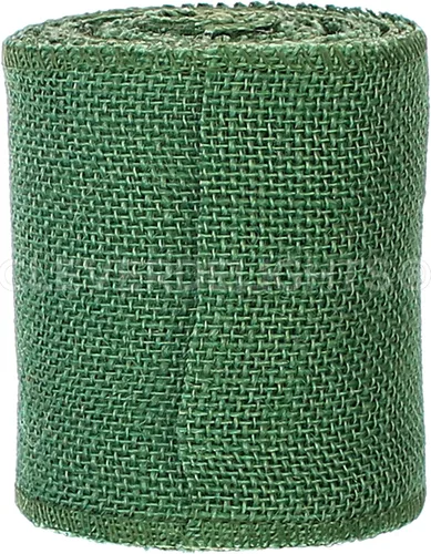 Vista 2 de CleverDelights Cinta de arpillera verde de 4 pulgadas, borde acabado, 10 yardas, tela de arpillera de yute