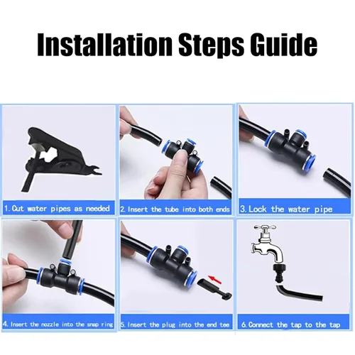 Vista 8 de New Quick Connector Drip Automatic Irrigation System with 360-degree Bending Dropper, Adjustable Atomizing Nozzle for Watering Sprinkler System for