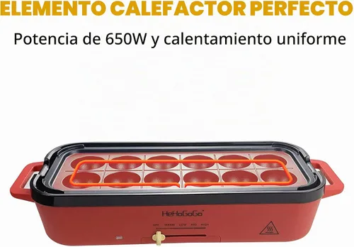 Vista 5 de Plancha eléctrica multifuncional con parrilla eléctrica antiadherente para hornear con 3 sartenes intercambiables para takoyaki, cake pop/ mini