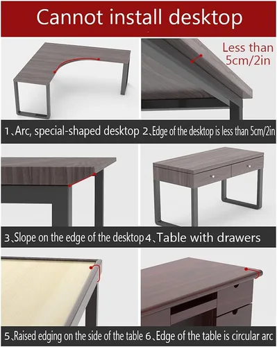 Vista 6 de Y&J Soporte de brazo para codo, abrazadera ergonómica de bandeja de extensión de escritorio, sin perforaciones, fácil de instalar, reduce la fatiga