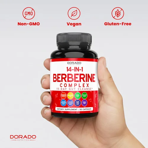 Vista 7 de Suplemento GLP-1 para mujeres y hombres (30 unidades) GLP1 Berberina 15 días limpieza intestinal desintoxicación y limpieza apoyo del metabolismo