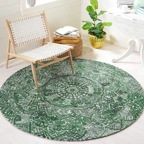 Vista 12 de SAFAVIEH Marquee Collection - Alfombra decorativa, 2 x 3 pies, beige y marfil, lana de medallón de mandala hecha a mano, ideal para zonas de alto