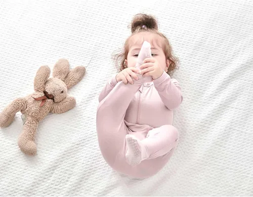 Vista 5 de RRP Pijama unisex de rayón de bambú para bebé, pijama suave para dormir, cierre de cremallera de 2 vías, 0-18 meses