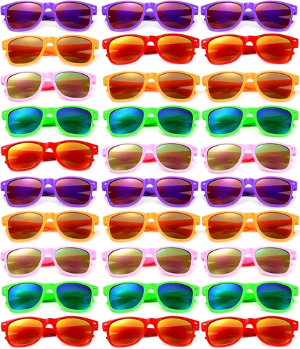 Vista 11 de Gafas de sol clásicas para hombre, paquete de 15 unidades, espejo colorido Negro Espejo