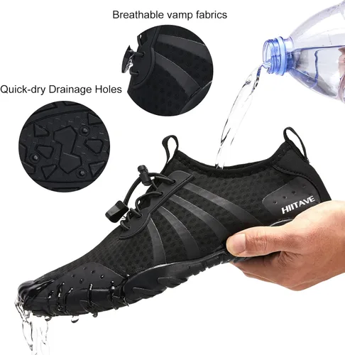 Vista 3 de Zapatillas para el agua hiitave para hombre y mujer, de secado rápido, zapatillas tipo calcetín estilo barefoot, para surf, caminar por el río
