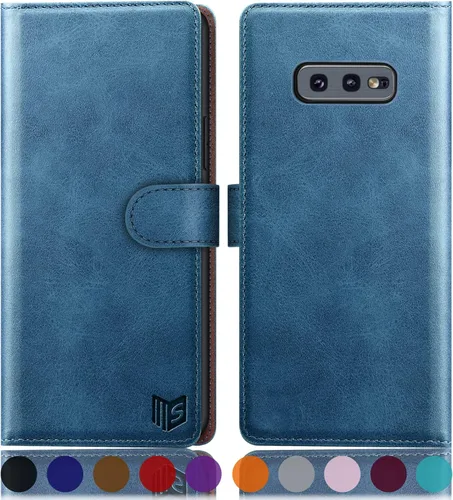 Vista 15 de SUANPOT Funda de piel tipo cartera para Samsung Galaxy S10e de 5.8 pulgadas (sin S10 de 6.2 pulgadas) con bloqueo RFID, tarjetero para tarjetas