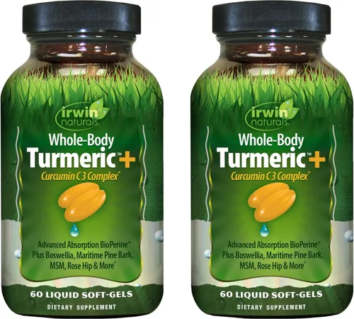 Vista 9 de Irwin Naturals Turmeric+ para todo el cuerpo - BioPerine Complex Absorción Mejorada - 60 cápsulas blandas líquidas