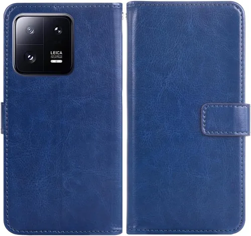 Vista 5 de Asuwish Compatible con Xiaomi 13 Pro Wallet Case Protector de pantalla de vidrio templado y cubierta de cuero con tapa para tarjetero, accesorios