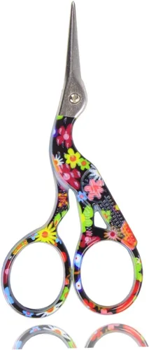 Vista 4 de BIHRTC Tijeras de bordado de 3.6 pulgadas, diseño de cigüeña, diseño de pájaro, tijeras de costura, tijeras pequeñas para manualidades, trabajo