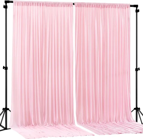 Vista 25 de Cortinas de Fondo Beige - Cortinas de Poliéster Sin Arrugas para Fotografía, Cortinas de Fondo para Fiestas, para Decoraciones de Baby Shower