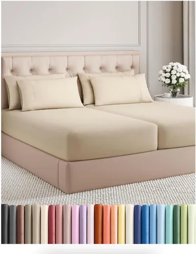 Vista 174 de Juego de sábanas Twin de 4 piezas - Cómodo, transpirable y refrescante - Juego de ropa de cama de lujo de hotel ultrasuave con bolsillos profundos