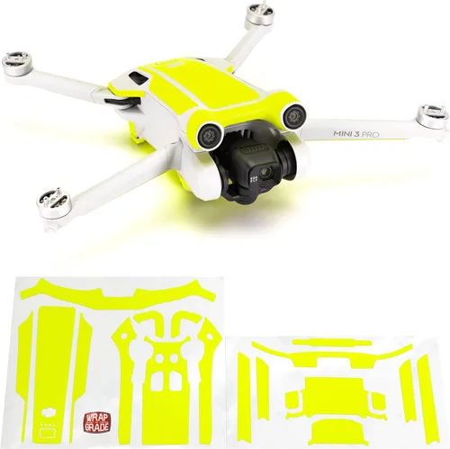 Vista 9 de WRAPGRADE Pegatinas de piel compatibles con DJI Mini 3 Pro Color de acento (verde militar)