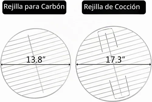 Vista 8 de Parrilla de carbón de 18 pulgadas con ruedas para cocinar al aire libre, barbacoa, barbacoa, hervidor de carbón, parrilla portátil, resistente