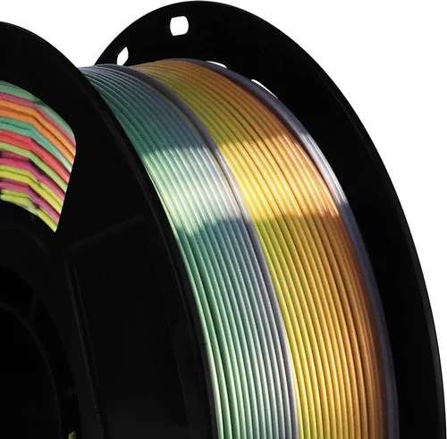 Vista 5 de Bblife - Filamento PLA multicolor de arcoíris, brillante, cambia rápidamente de color y tiene un efecto sedoso, material para impresión 3D, 2.2