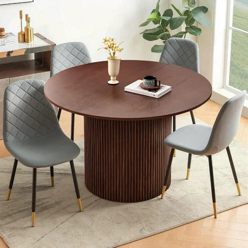 Vista 20 de Juego de 2 sillas de comedor de terciopelo azul marino, sillas tapizadas de cocina y comedor con patas de metal, sillas decorativas modernas