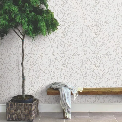 Vista 2 de RoomMates Tamara Day RMK12578RL Papel pintado natural tropical Signature