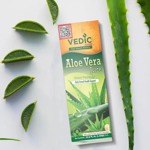Vista 6 de Vedic Juices Jugo de aloe vera, suplemento de aloe para nutrición de la piel, pulpa de aloe, fibra de aloe, salud intestinal y apoyo inmunológico