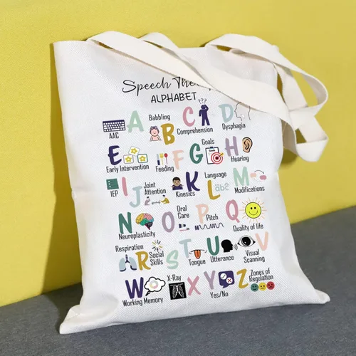 Vista 7 de MNIGIU Bolsa de mano de terapia del habla SLP Regalo SLP Regalo de agradecimiento Regalo de habla y lenguaje Patólogo Regalo de graduación SLP