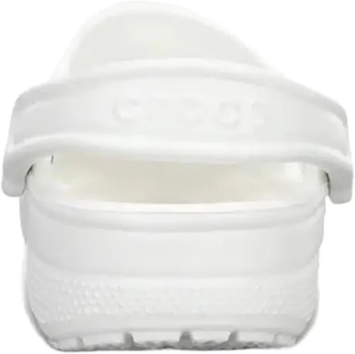 Vista 4 de Crocs Zuecos clásicos unisex para adultos con teñido anudado marmoleado, Blanco
