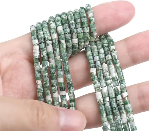 Vista 4 de BEADIA Cuentas Espaciadoras de Jade Natural Africano Planas Redondas Sueltas para Hacer Joyas con Abalorios 3mmx2mm 38cm
