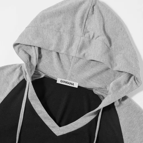 Vista 3 de Ginkana - Sudadera de maternidad con capucha, manga larga y cuello en V para mujer