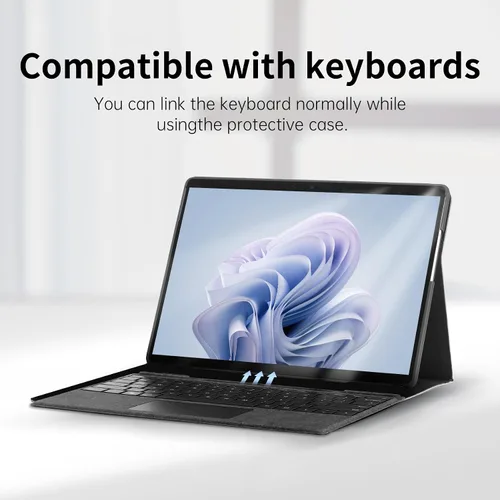 Vista 8 de Omnpak Microsoft Surface Pro 11/10/9 - Funda protectora ligera, múltiples ángulos, soporte para lápiz capacitivo, diseñada para Surface 11ª edición
