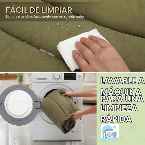 Vista 5 de BEAUTYZOO Cama para perros al aire libre, impermeable, portátil, reversible Verde militar