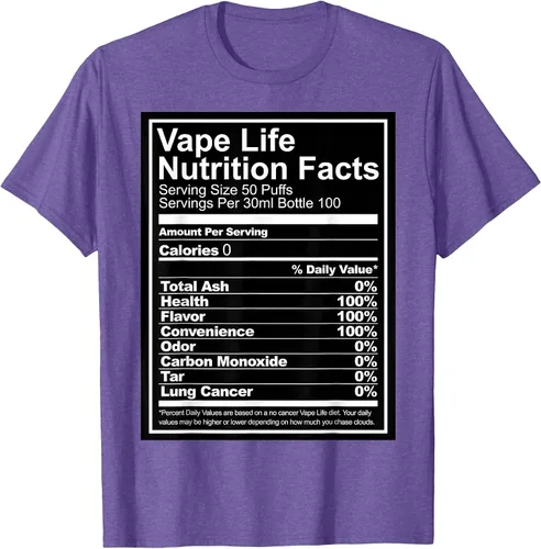 Vista 3 de Información nutricional de Vape Life - Camiseta Vaping - Camiseta Vaper Tee