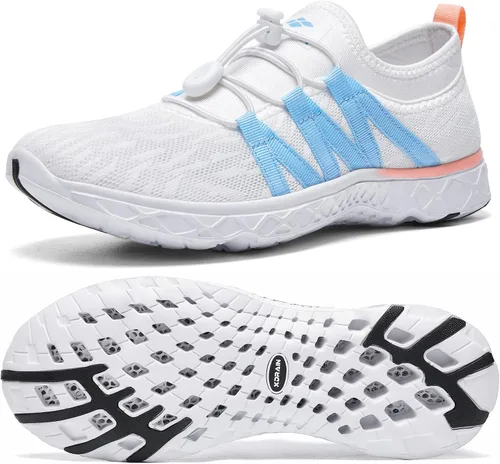 Vista 15 de Aleader Zapatos de agua de malla sin cordones para mujer Rosa albaricoque