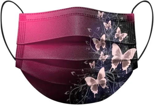 Vista 6 de 50 cubrebocas de mariposa, tela de protección de 3 capas, diseño de mariposa de verano para adultos y niños, regalo de fiesta al aire libre