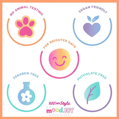 Vista 5 de Just My Style Diario de gratitud MoodJoy de Horizon Group USA, incluye diario de atención plena espiral, máscara facial nutritiva, notas adhesivas