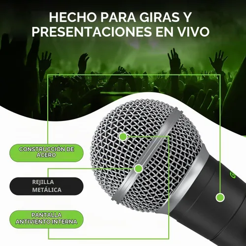 Vista 4 de GEARit Micrófono dinámico de mano para karaoke y voces en vivo, micrófono cardioide con interruptor de encendido/apagado, clip de micrófono y bolsa