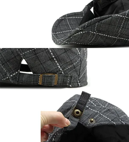 Vista 3 de WITHMOONS Compruebe Newsboy Sombrero de algodón Cabbie Conducción Caza Golf Gorra plana YZ30153