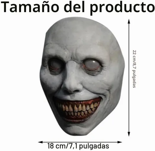 Vista 3 de Máscara de Halloween aterradora, máscara de terror de látex