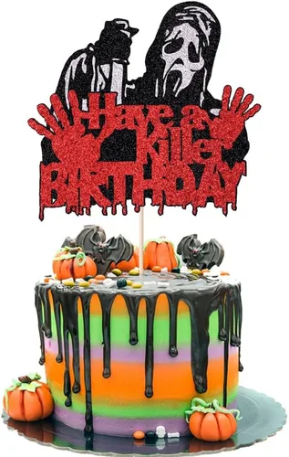 Vista 10 de 6 adornos acrílicos para tartas de Halloween, decoración de pastel de cumpleaños de Halloween, espeluznante con murciélago, calabaza, fantasma