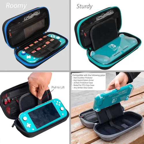 Vista 2 de ButterFox Funda de transporte extra grande para Nintendo Switch Lite, compatible con cargador, compatible con funda protectora JETech y la mayoría