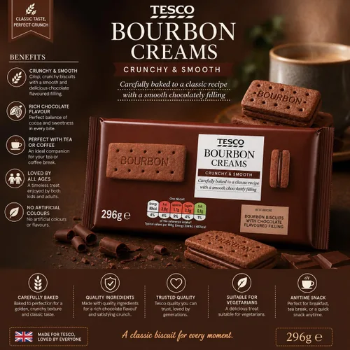 Vista 3 de Tesco Galletas Cremas Bourbon 296G
