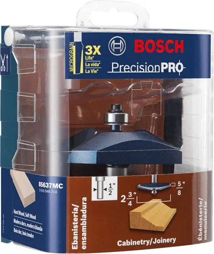 Vista 3 de Bosch 85637MC Broca para enrutador de panel elevado tradicional con punta de carburo de 2-3/4 pulgadas x 5/8 pulgadas