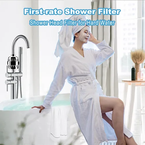 Vista 7 de Filtro de ducha, filtro de cabezal de ducha de 25 etapas para agua dura, filtros avanzados de cabezal de ducha, con 3 cartuchos de filtro