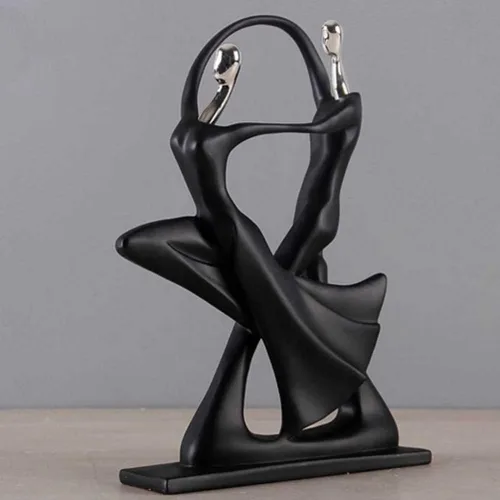 Vista 2 de Escultura de bailarín, escultura de pareja bailarina, figura abstracta de bailarín, movimientos de baile, estatua de bailarín, adorno de escritorio