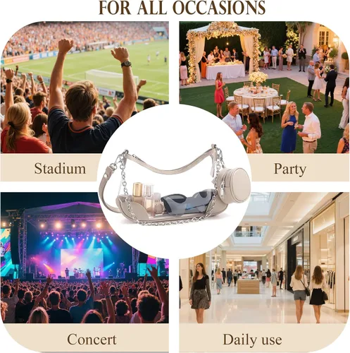Vista 6 de Clear Bag for Stadium Events, Clear Purse for Women Concert Crossbody, PVC Shouler Bags with Coin Purse