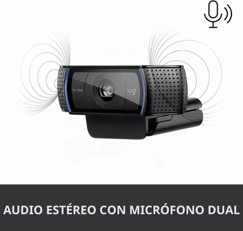 Vista 6 de Logitech Webcam HD Pro C920S 1080p USB, 960-001252 (1080p USB incluye cubierta a lente)
