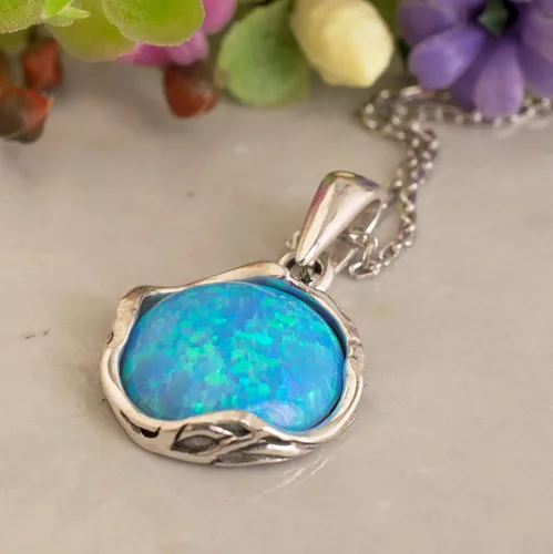 Vista 20 de 925 Sterling Silver Gemstone Necklace Women - Gemstone Pendant Necklace Silver- Birthstone Necklace - Silver Jewelry for Women- Minimalist Jewelry