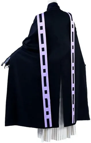 Vista 6 de Douma Cosplay - Disfraz de Douma, traje de kimono de anime Douma, disfraz de Halloween, bata con capa, conjunto completo con peluca