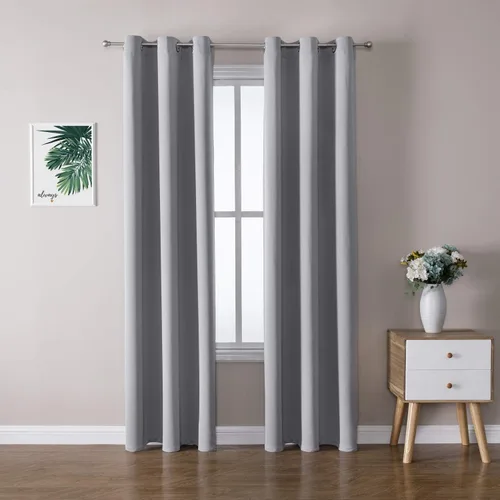Vista 165 de ChrisDowa - Cortinas cortas para ventana de 40 pulgadas para dormitorio - Cortinas cortas con ojales y aislamiento térmico para oscurecer
