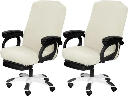 Vista 25 de SARAFLORA - Funda para silla de oficina - Grande, color negro - Funda extraíble para computadora con cremallera, universal, giratoria