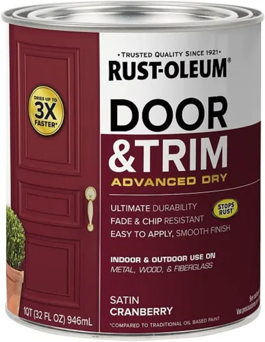Vista 10 de Rust-Oleum 369387 Pintura Advanced Dry para Puerta y Embellecedor, Cuarto de galón, Gris Alpino satinado